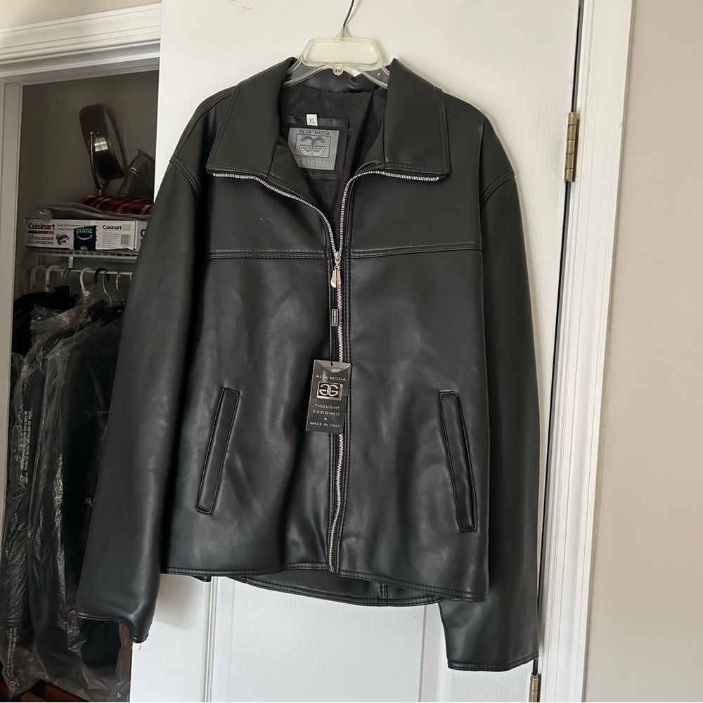 NWT Alta Moda GG Leather Jacket